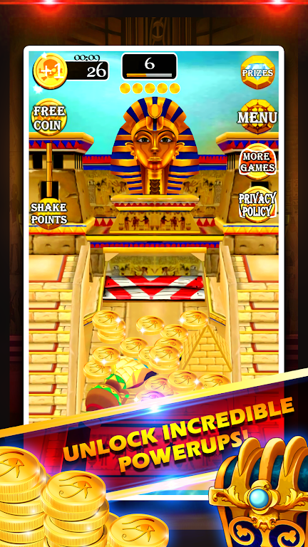 Gold of King Pharaoh Egypt - Coin Party Dozer ภาพหน้าจอ 0