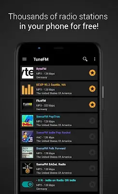 Internet Radio Player - TuneFm 스크린샷 0