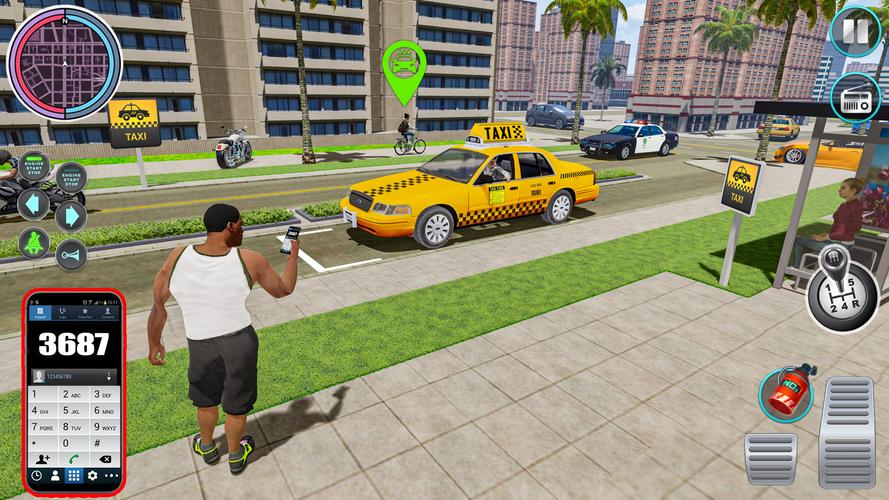 Taxi Traffic Car Racing Games Capture d'écran 0