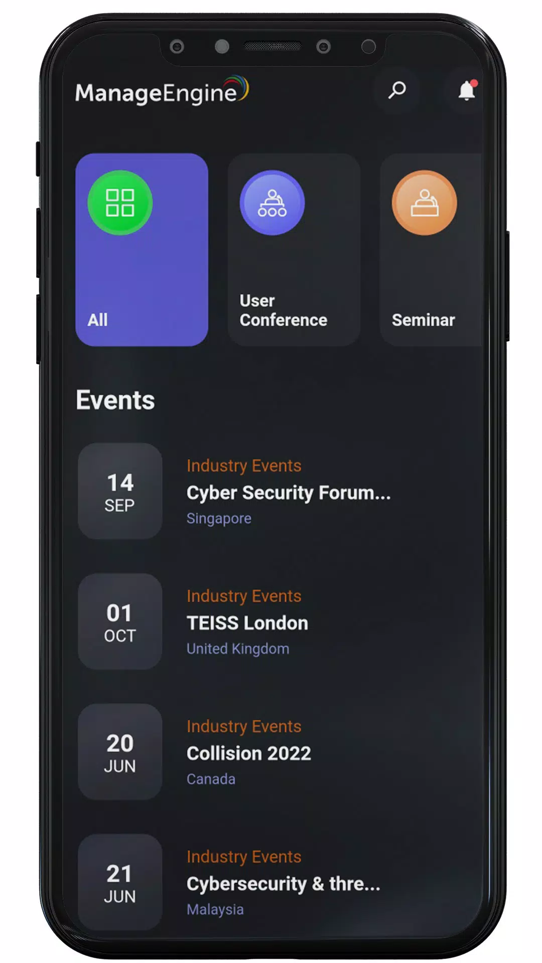 ManageEngine Events স্ক্রিনশট 1