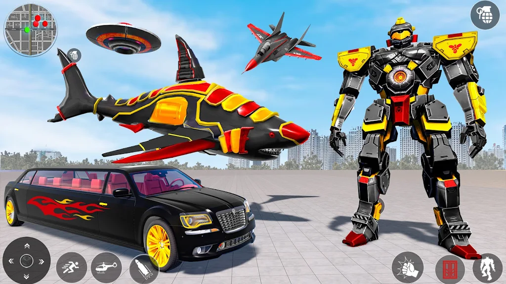 Schermata Shark Robot Transform Car Game 1