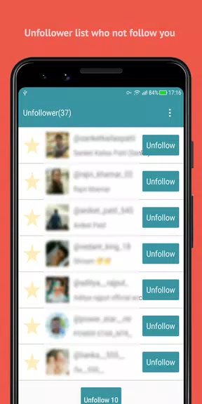 Unfollow Users Cleaner Ảnh chụp màn hình 1