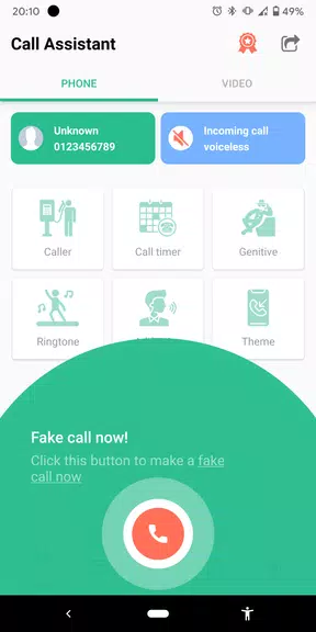 Schermata Fake Call and Sms 0