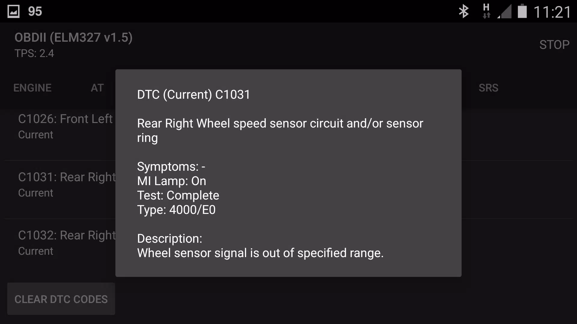 Schermata SZ Viewer: read DTC for Suzuki 3