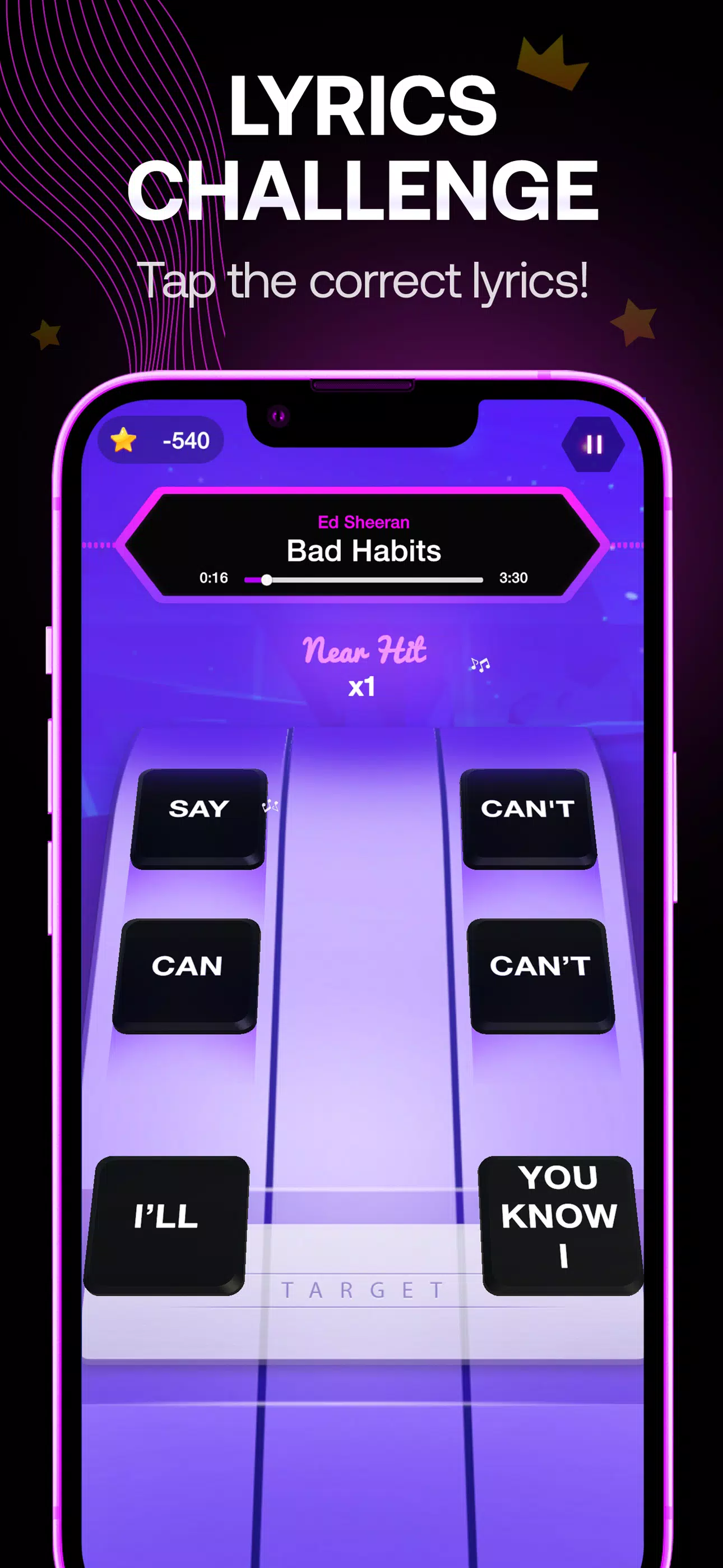 Lyrics Star・Song Lyrics Tiles Скриншот 1