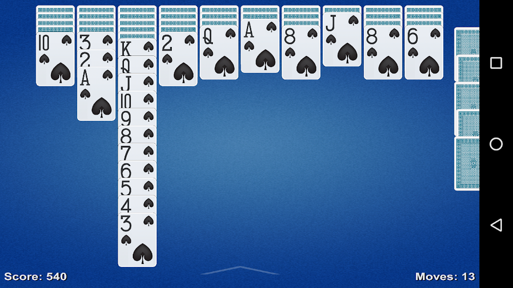 Spider Solitaire Game Screenshot 1