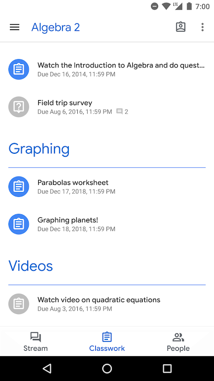 Google Classroom ဖန်သားပြင်ဓာတ်ပုံ 1