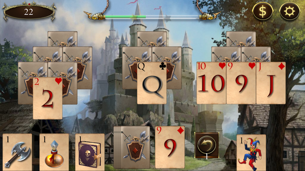 Schermata Legends of Solitaire Curse of the Dragons TriPeaks 1