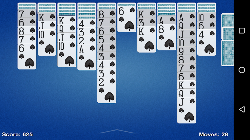 Spider Solitaire Game Screenshot 3