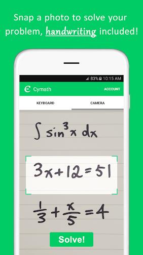 Cymath - Math Problem Solver Capture d'écran 0