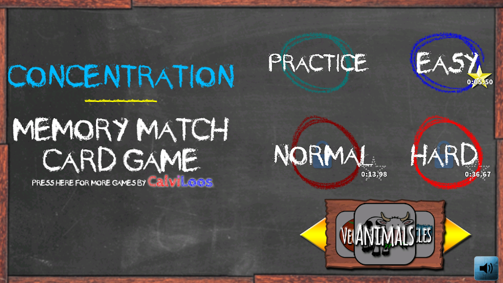 Schermata Concentration Memory Match Brain Game 0