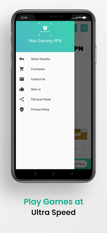 Max Gaming VPN - VPN For Games स्क्रीनशॉट 0
