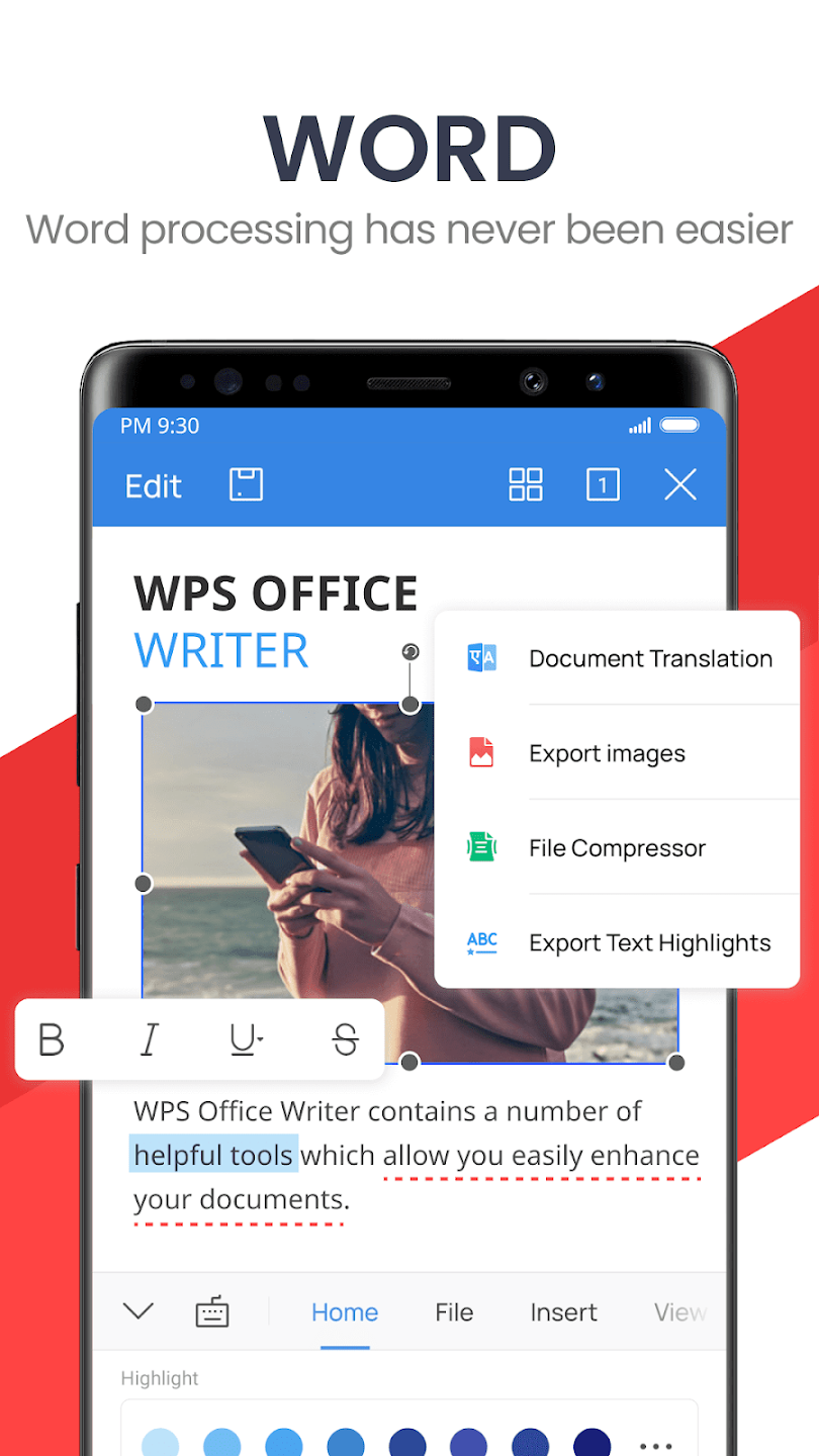 WPS Office Word Docs PDF Note Slide & Sheet स्क्रीनशॉट 1