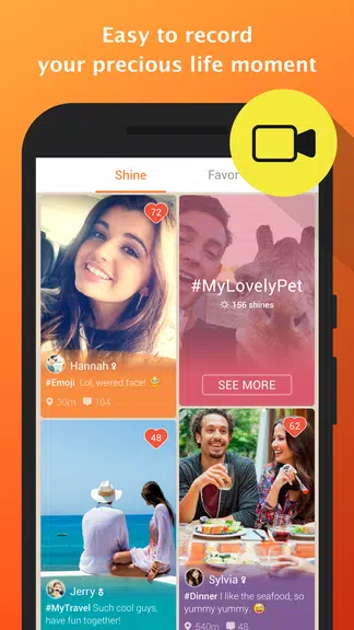 Shine -Selfie,Video,Meet स्क्रीनशॉट 2