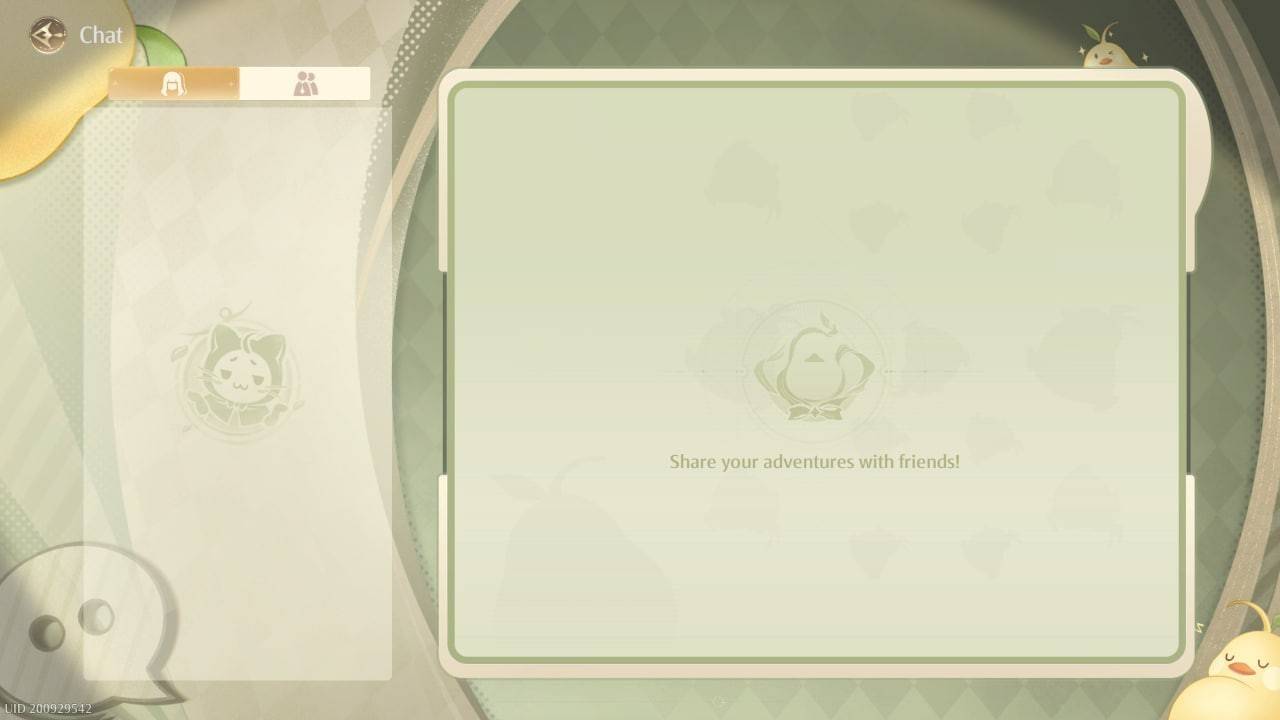 Chat dans le jeu dans Infinity Nikki