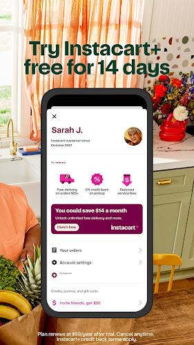 Schermata Instacart: Food delivery today 1