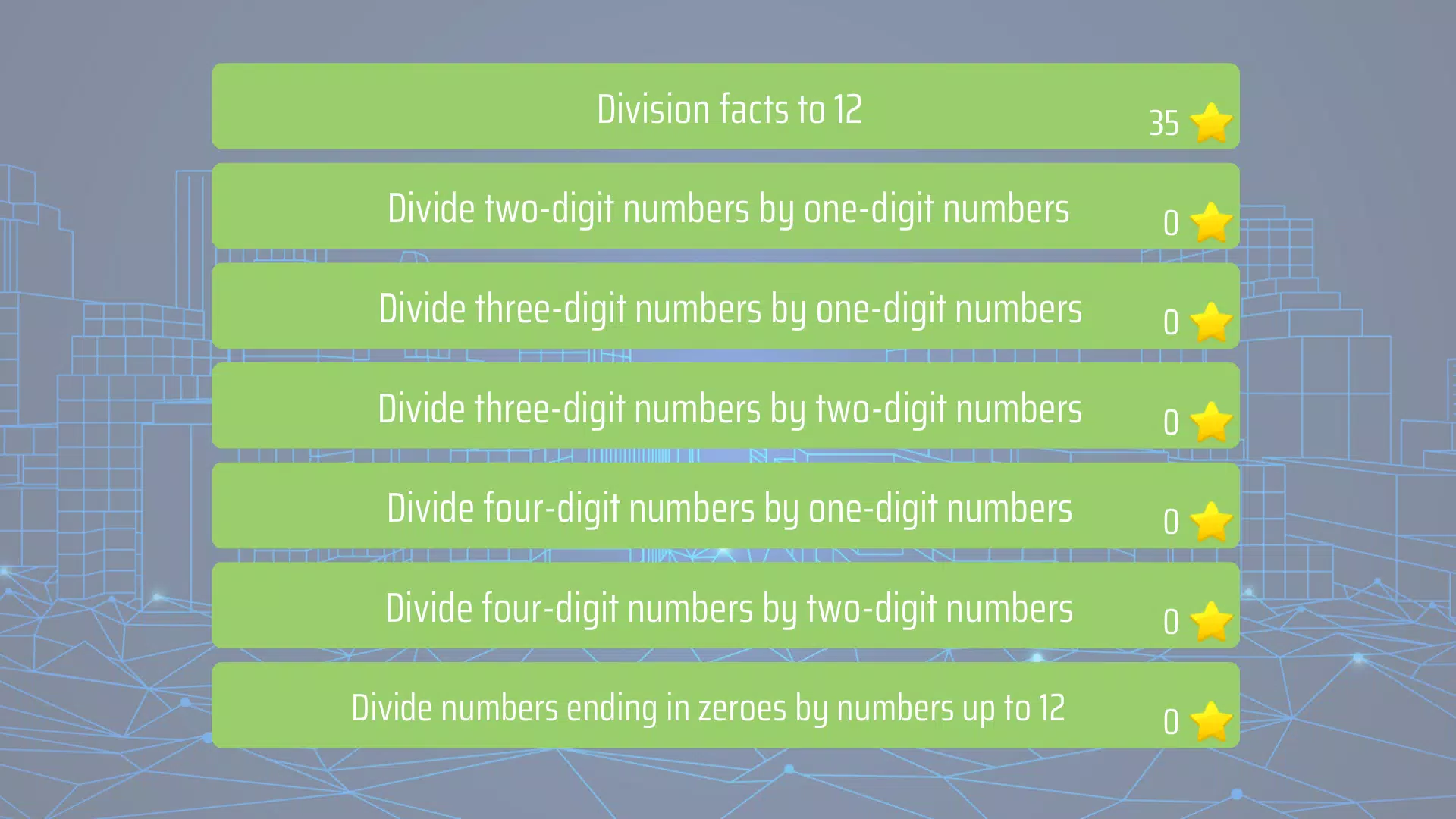 Schermata Division 4th grade Math skills 0