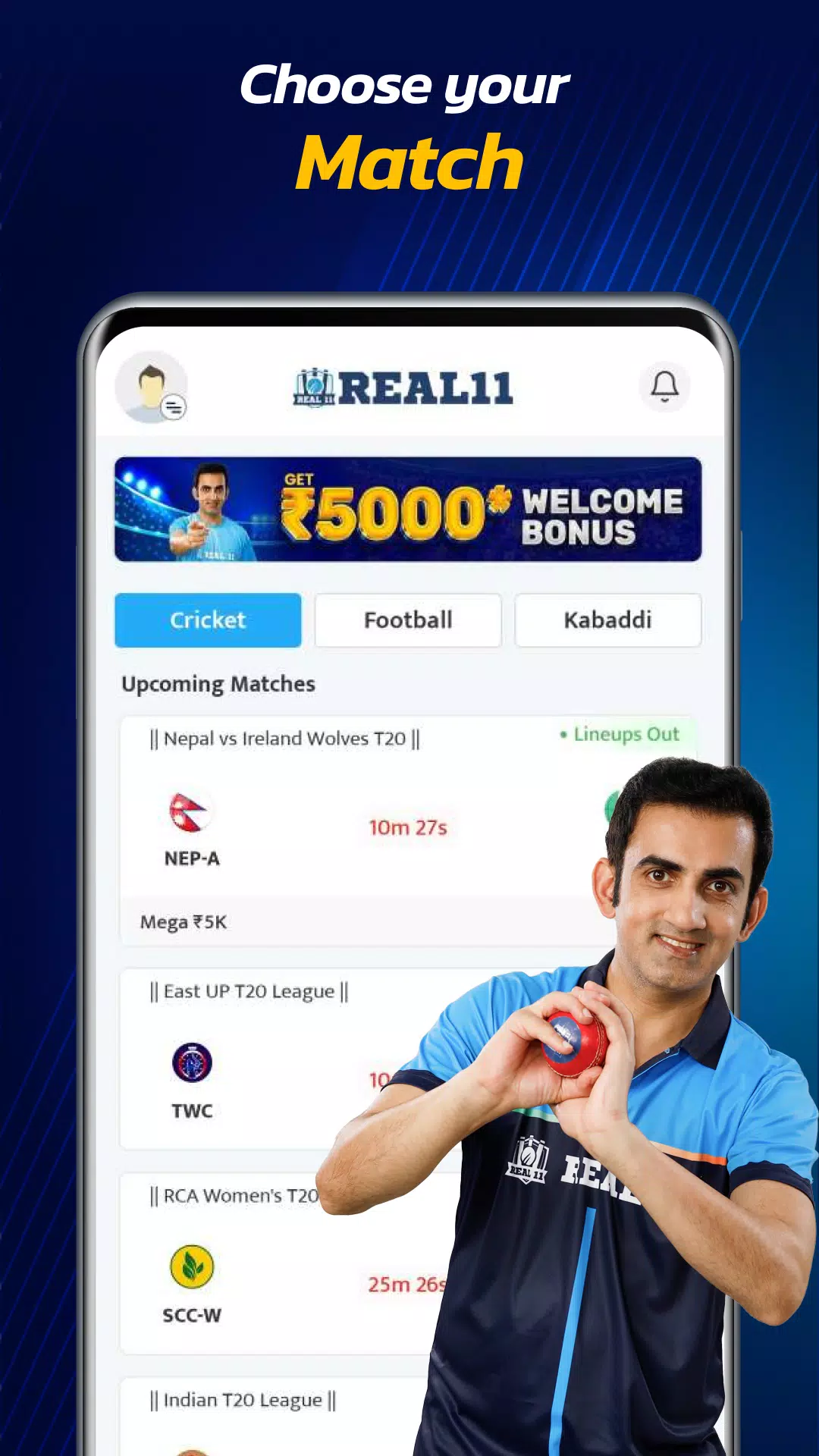 Real11: Play Fantasy Cricket Zrzut ekranu 3