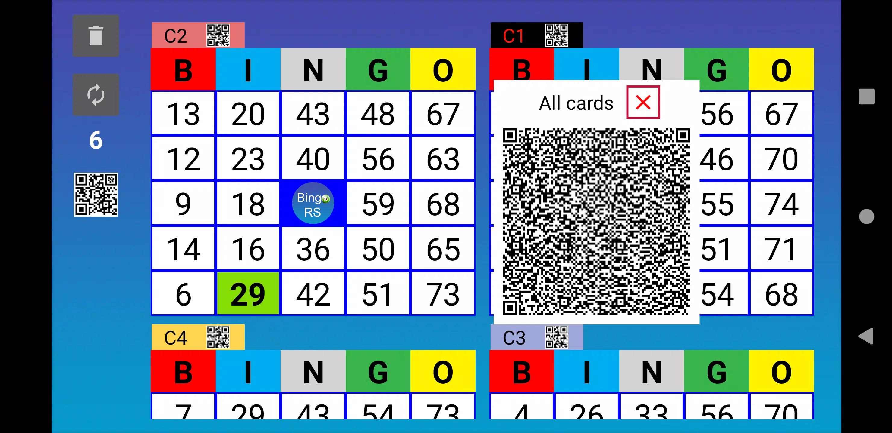 Schermata Bingo RS Cards 2