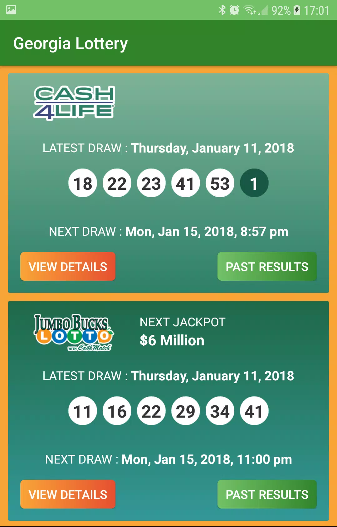 Georgia Lottery Results應用截圖第1張
